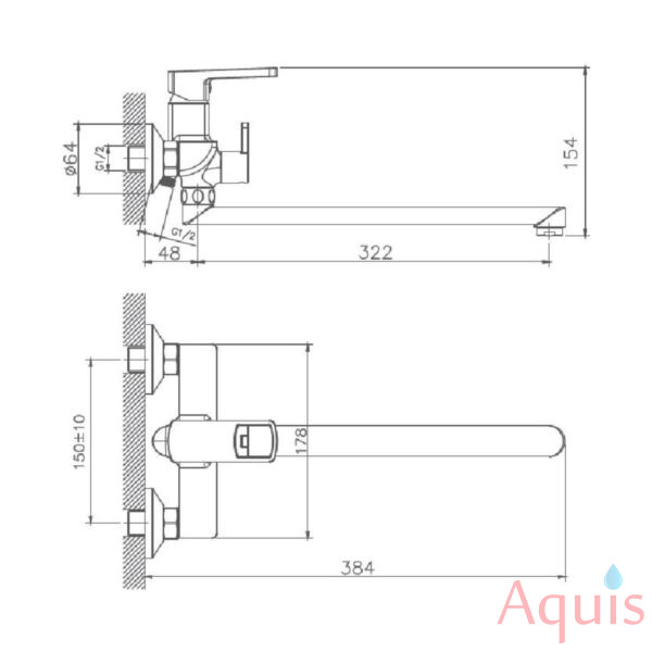 Haiba HB22176 Смеситель для ванны 3