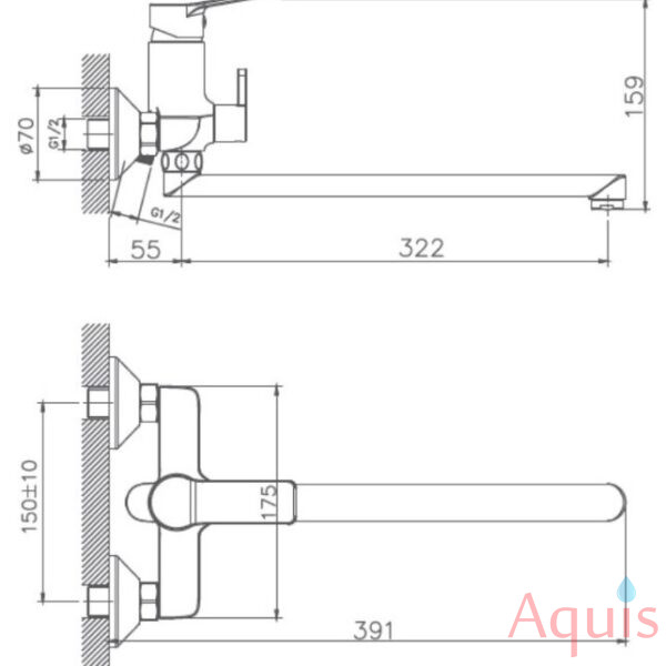 Haiba HB22559 Смеситель для ванны 3