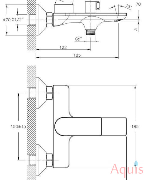 Haiba HB60505-8 Смеситель для ванны 3