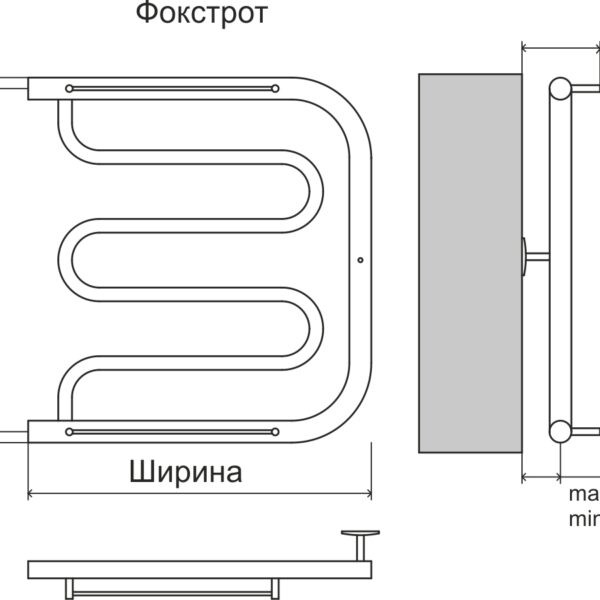 Terminus ФОКСТРОТ 32х2 500х600 Полотенцесушитель водяной (600х532х500) 3