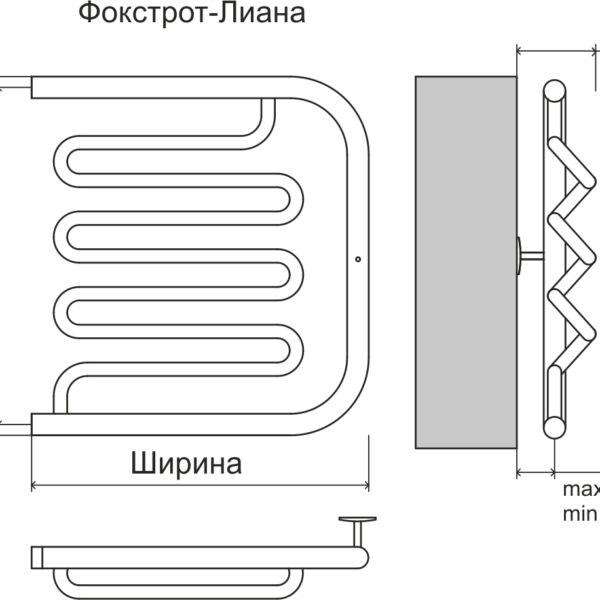 Terminus ФОКСТРОТ Лиана 32х2 500х500 Полотенцесушитель водяной (500х532х500) 3