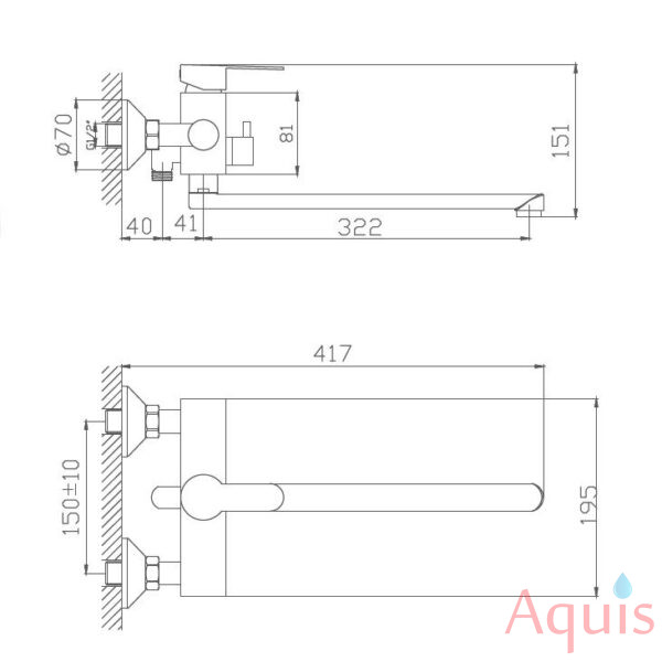 Haiba HB22801 Смеситель для ванны 3