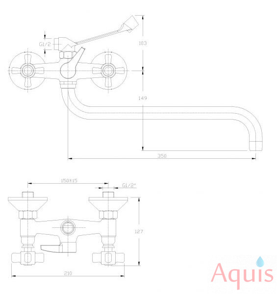 Haiba HB2618 Смеситель для ванны 3
