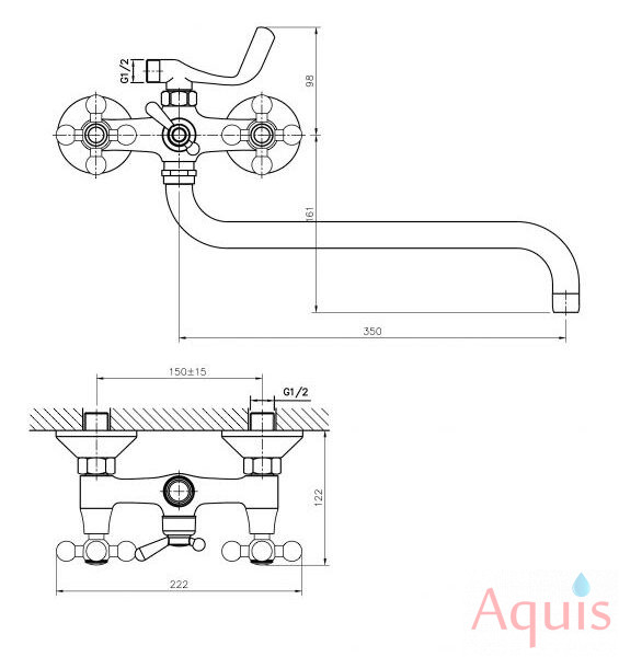 Haiba HB2719 Смеситель для ванны 3