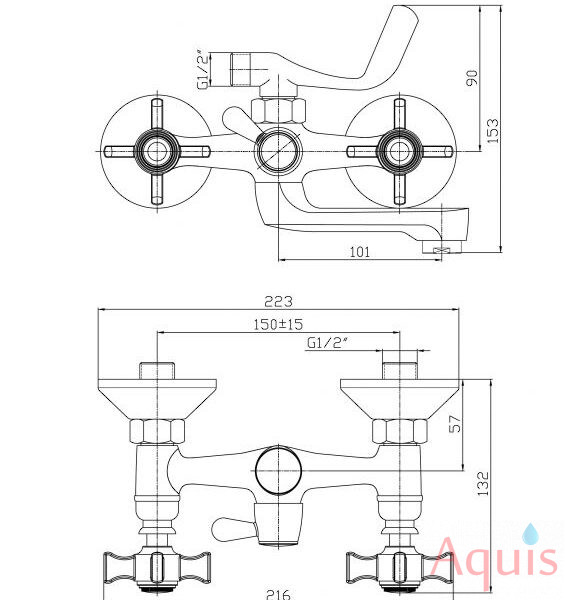 Haiba HB3024 Смеситель для ванны 3
