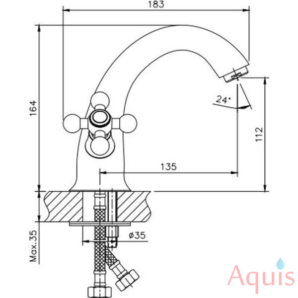 Haiba HB1019-4 Смеситель для умывальника (БРОНЗА) 3