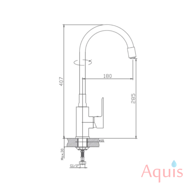 Haiba HB73505-8 Смеситель для кухни (БЕЛЫЙ/ХРОМ) 3