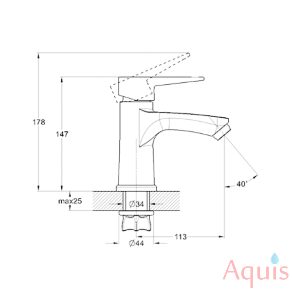 Zerix PUD1 146 BLACK Смеситель для умывальника (ЧЕРНЫЙ) 3