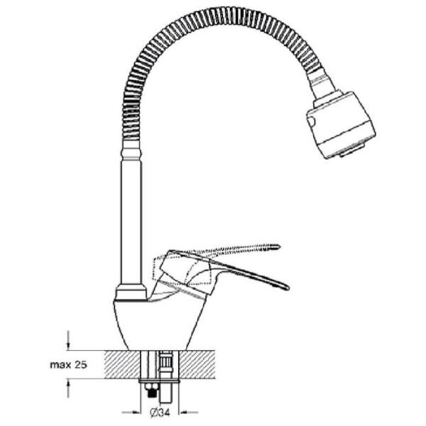 Solone LOP4-B043 Смеситель для кухни 3