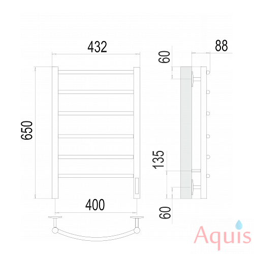Terminus КЛАССИК П6 400×650 Полотенцесушитель электрический 3