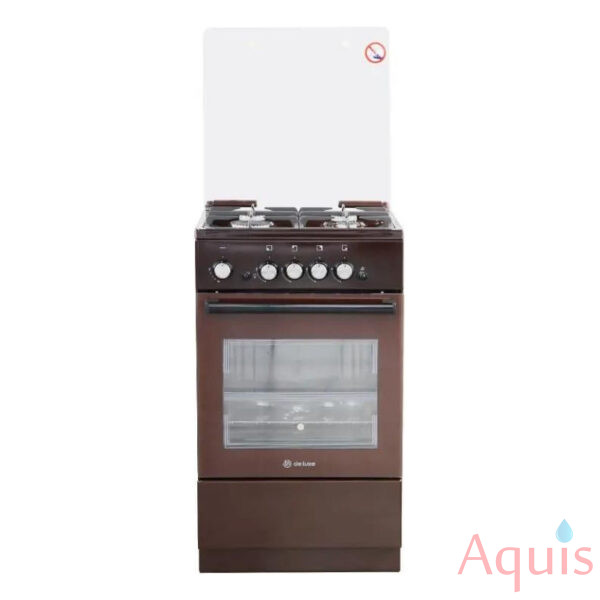 De Luxe 5040.32г(кр) ЧР-014 Плита газовая (Чугунные решетки стола, стеклянная крышка)