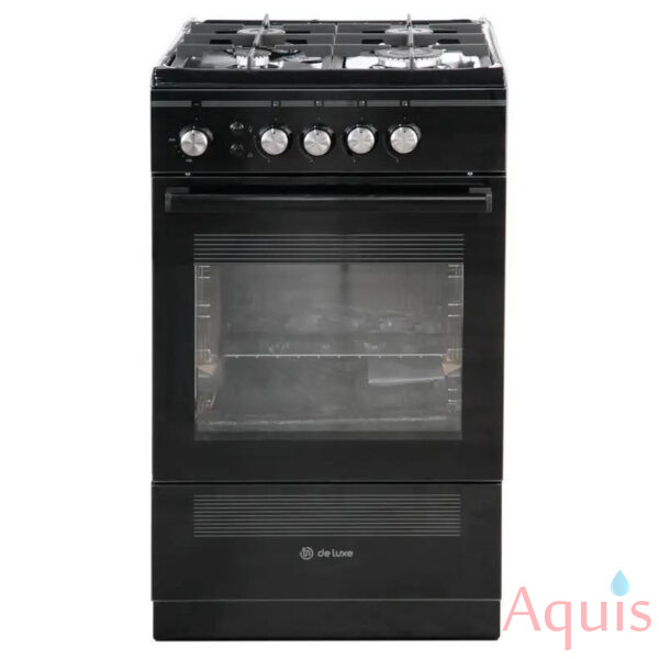 De Luxe 506040.24г ЧР-001 Плита газовая (Чугунные решетки стола, стеклянная крышка)